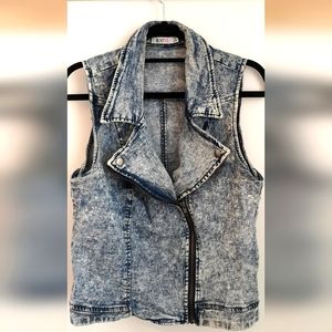 Distressed Denim Vest